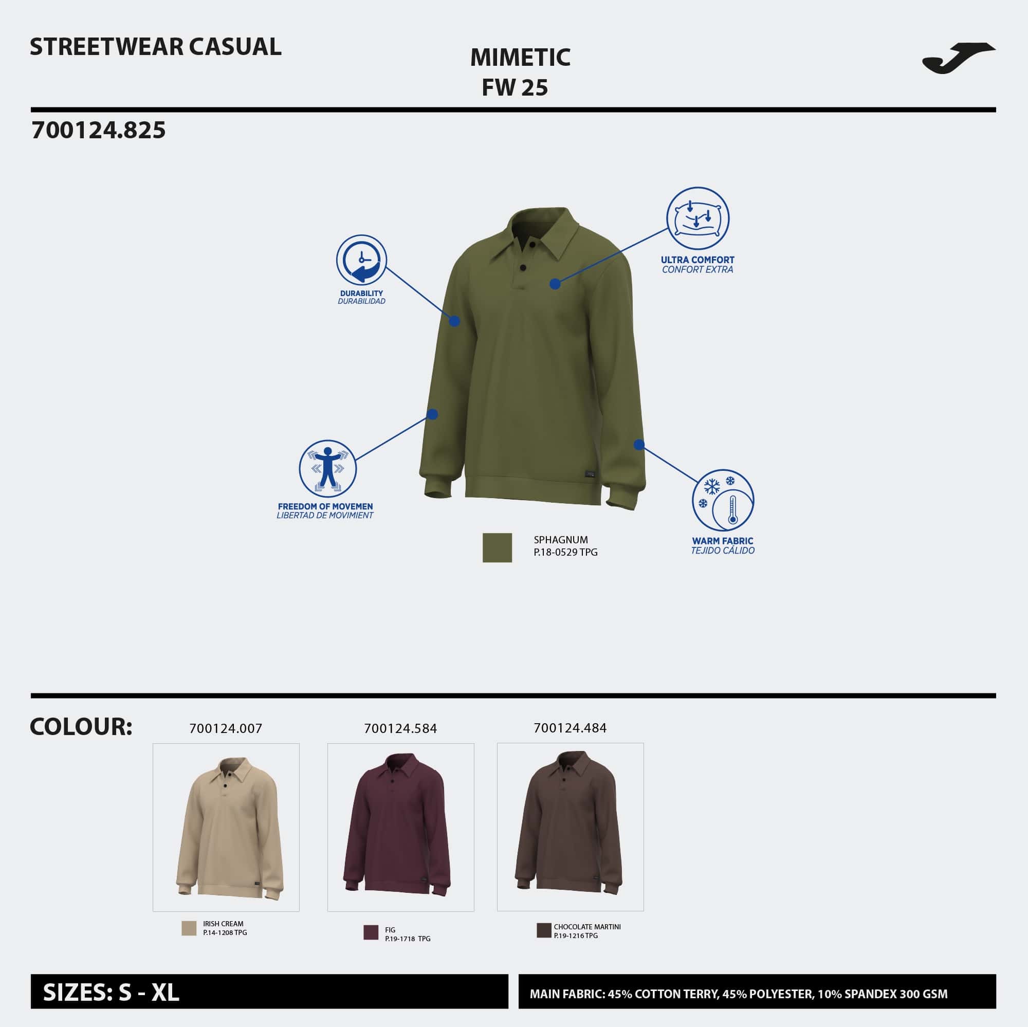 Polo shirt long-sleeve unisex Mimetic