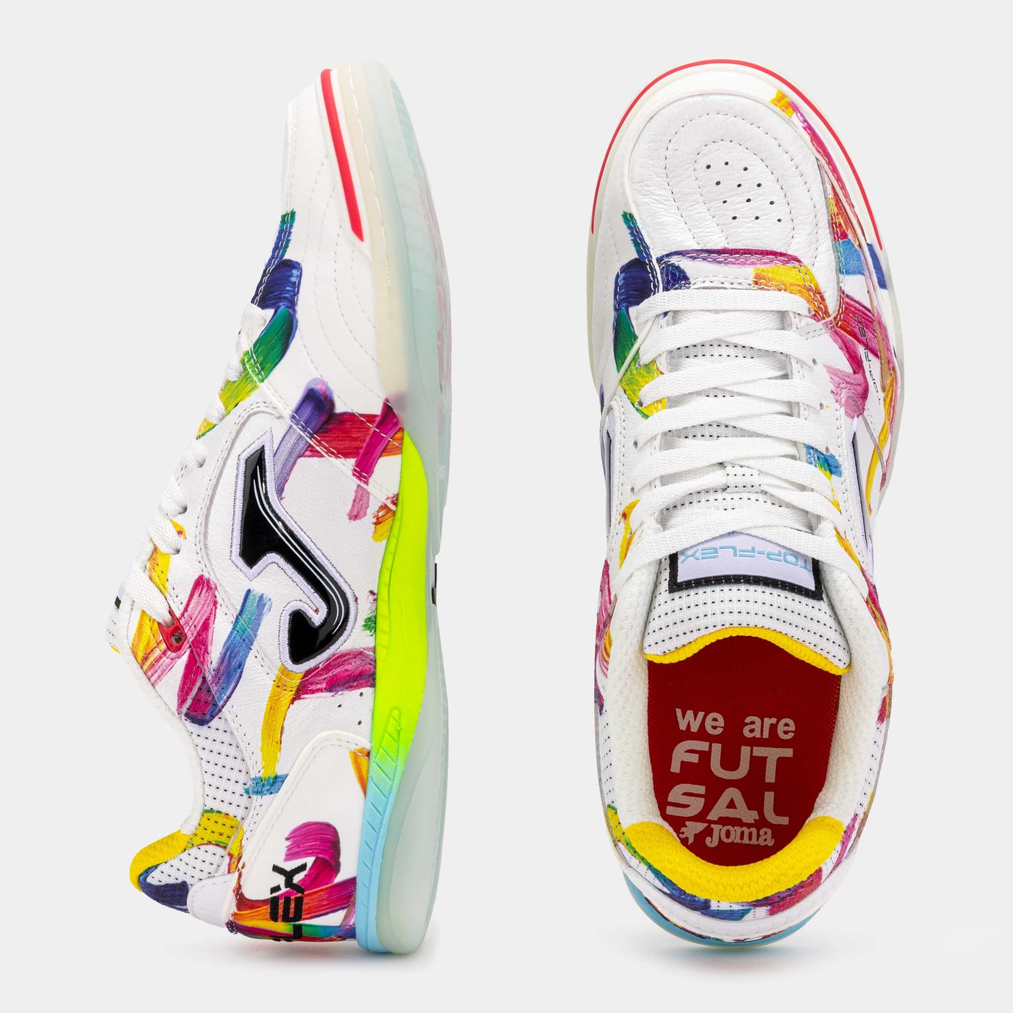 Futsal shoes Top flex 26 Graffiti indoor white