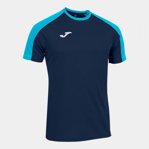 Shirt short sleeve man Eco Championship navy blue fluorescent turquoise