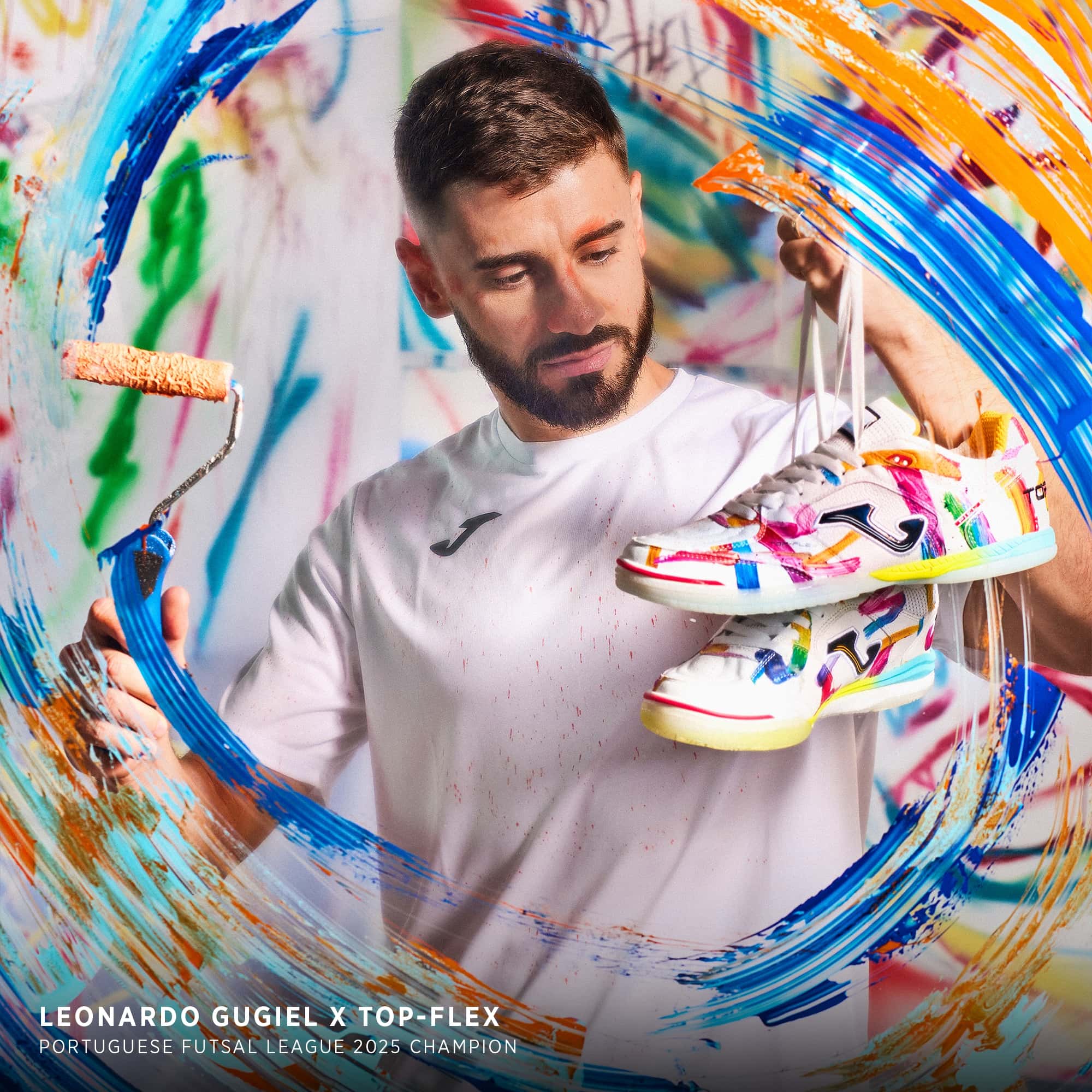 Futsal shoes Top flex 26 Graffiti indoor white