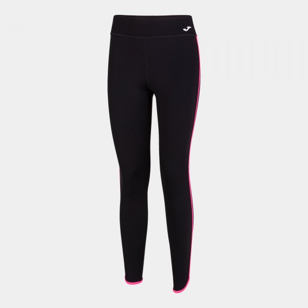 Long tights woman Combi Torneo black fluorescent pink