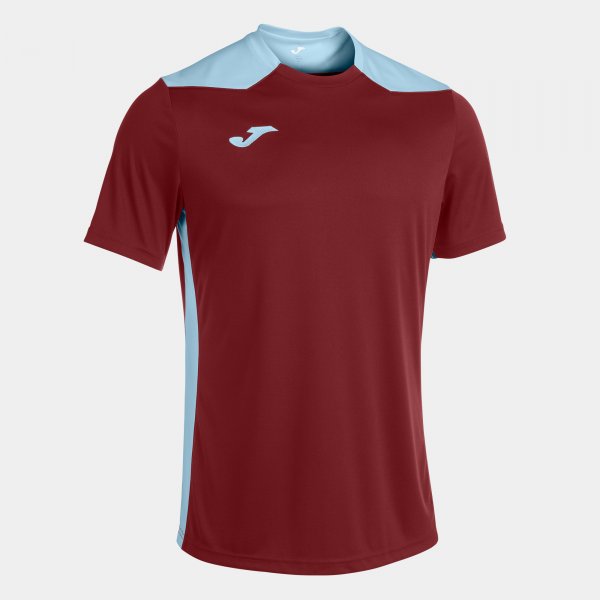 Shirt short sleeve man Championship VI burgundy sky blue