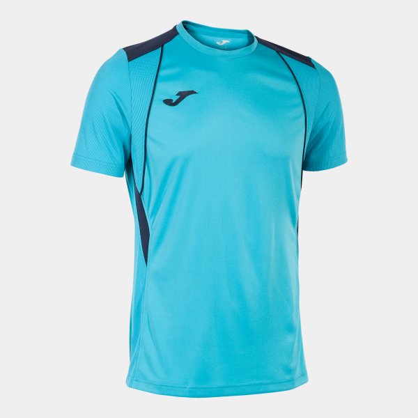 Shirt short sleeve man Championship VII fluorescent turquoise navy blue