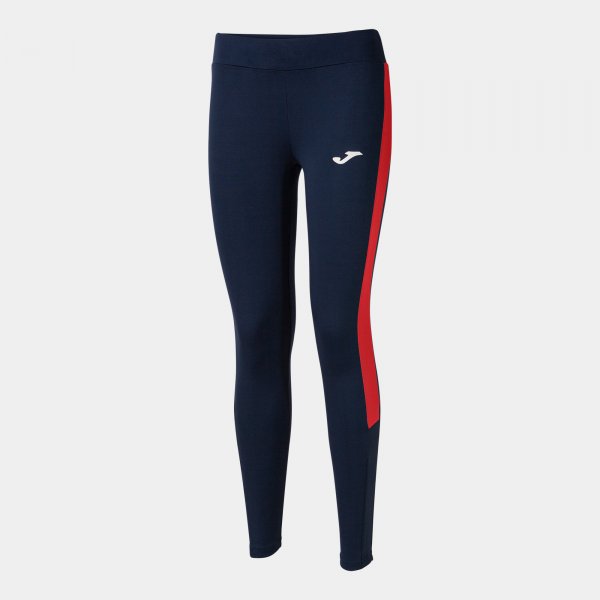 Long tights woman Eco Championship navy blue red
