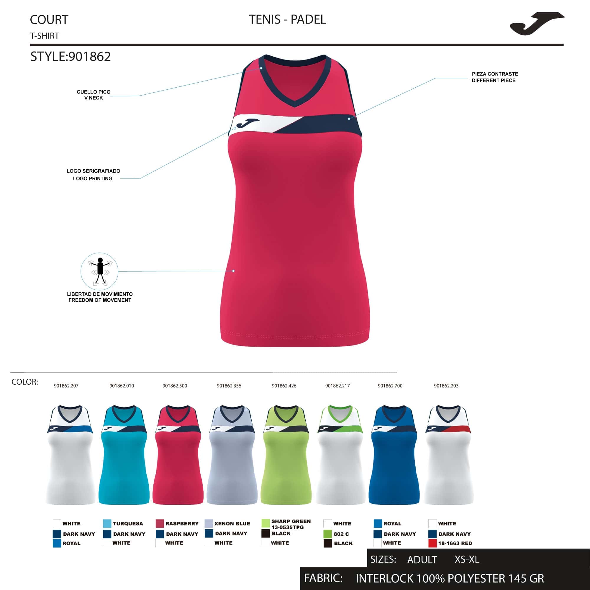 Sleeveless t-shirt woman Court