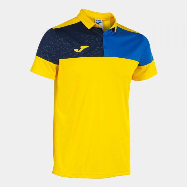 Polo shirt short-sleeve man Crew V yellow royal blue navy blue