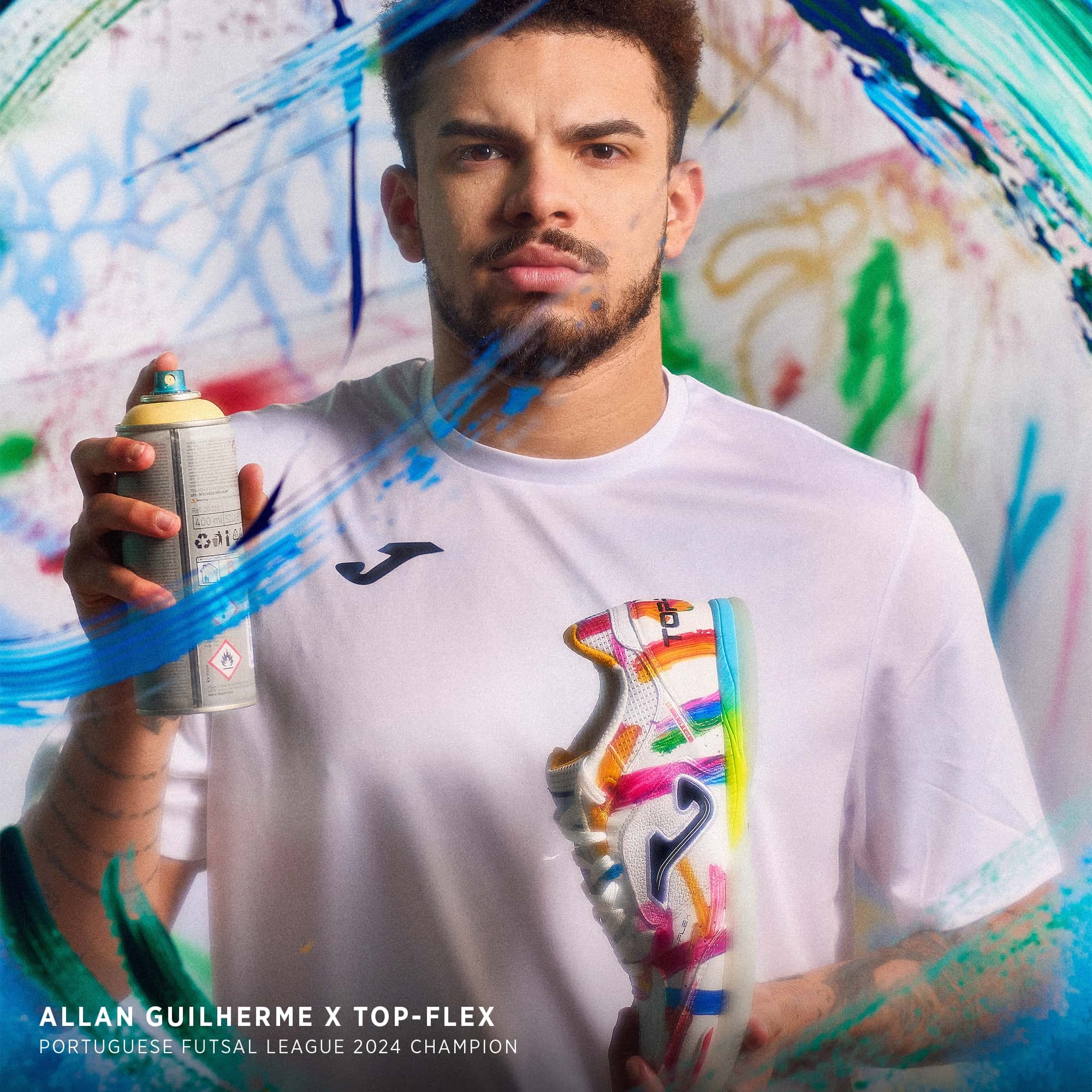 Futsal shoes Top flex 26 Graffiti indoor white