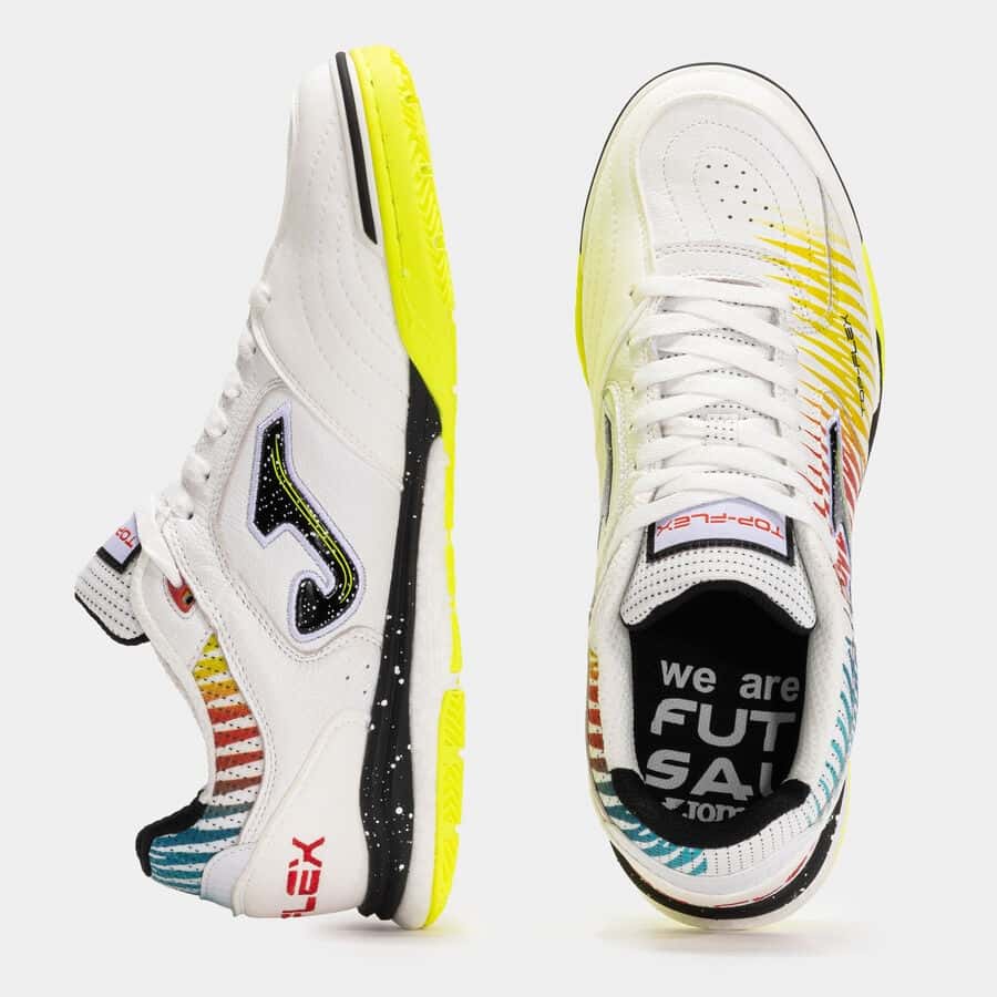 Futsal Shoes Top Flex Rebound 25 Indoor White Yellow Red